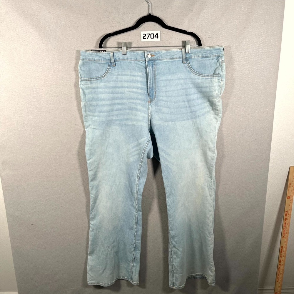 David H&M Jeans Womens 22 Blue Denim Stretch Curvy Fit Light Wash Bootcut Leg
